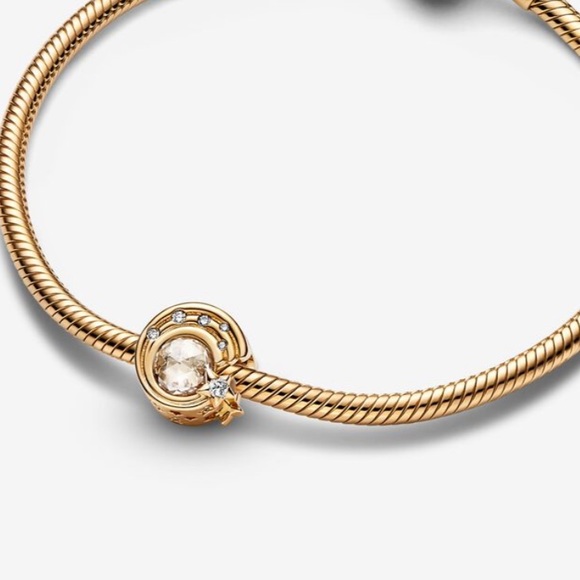 NWOT Gold Sparkling Shooting Star Charm Sterling Silver 925 - Picture 5 of 16